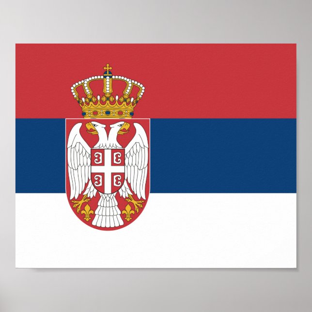 Poster Bandeira da Sérvia (Frente)