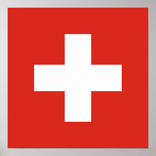 Poster Bandeira da Suíça