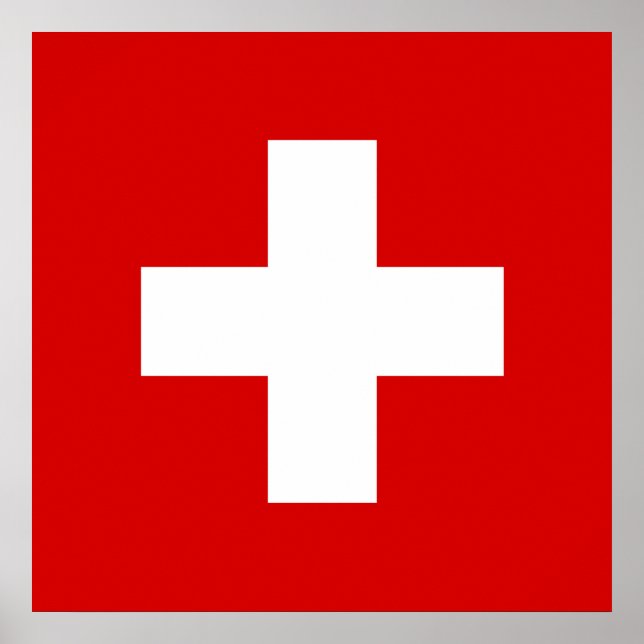 Pôster bandeira da Suíça de qualidade (Frente)