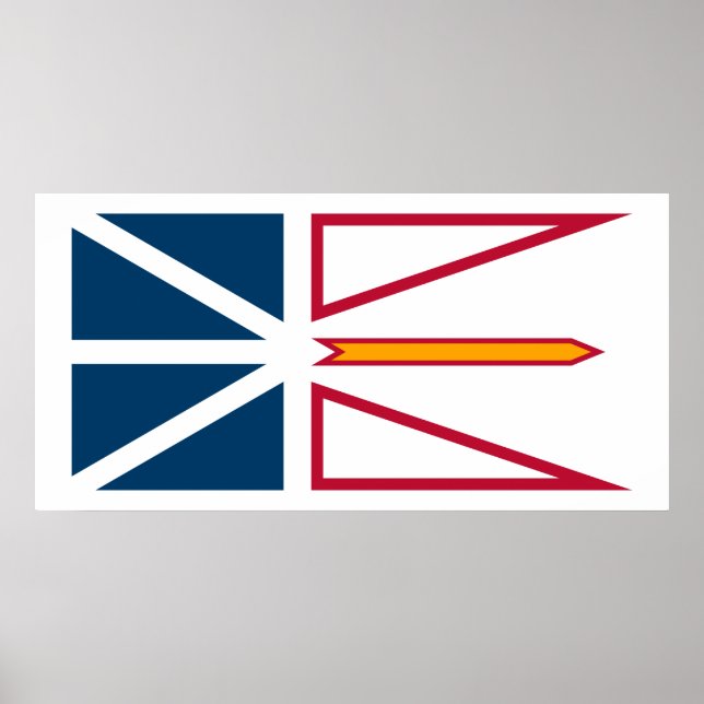 Poster Bandeira da Terra Nova e Labrador (Canadá) (Frente)
