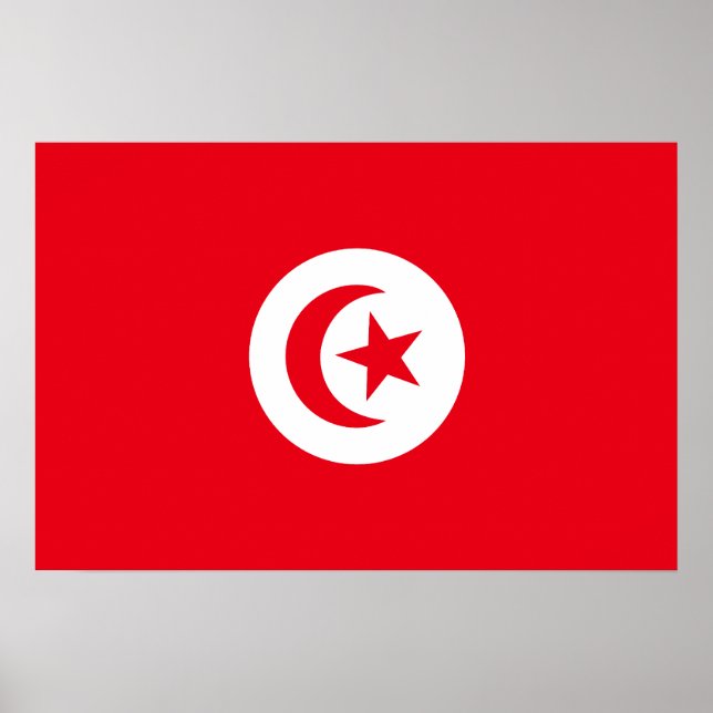 Poster Bandeira da Tunísia (Frente)