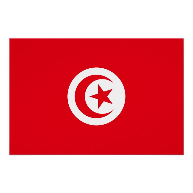 Pôster Bandeira da Tunísia (Frente)
