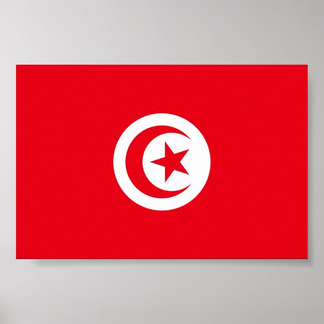 Poster Bandeira da Tunísia (Frente)