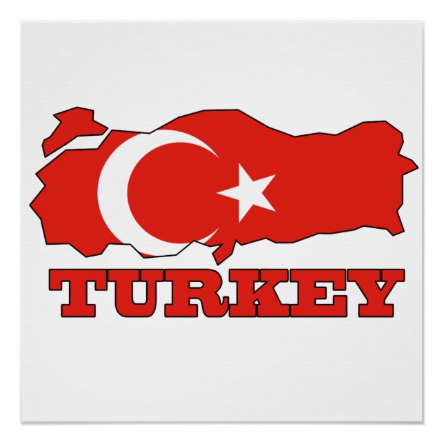 Pôster Bandeira da Turquia (Frente)