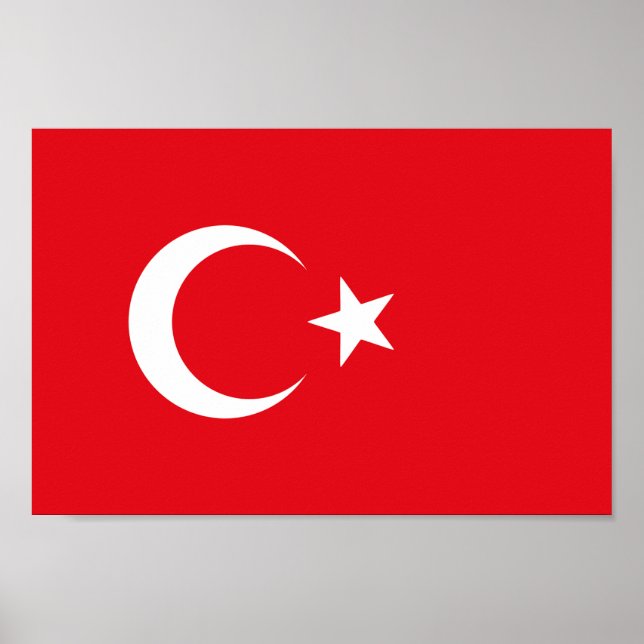 Poster Bandeira da Turquia (Frente)