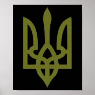 Poster Bandeira da Ucrânia Brasão Símbolo Sinal Logotipo