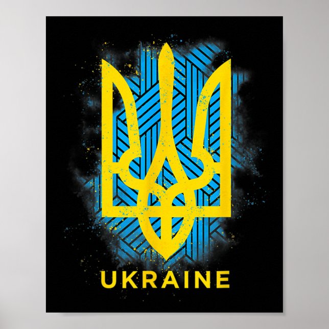 Poster Bandeira da Ucrânia Símbolo Amor Paz e Boa Sorte  (Frente)