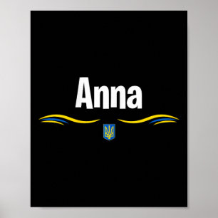 Poster Bandeira da Ucrânia T Aniversário Ucraniano Nome A