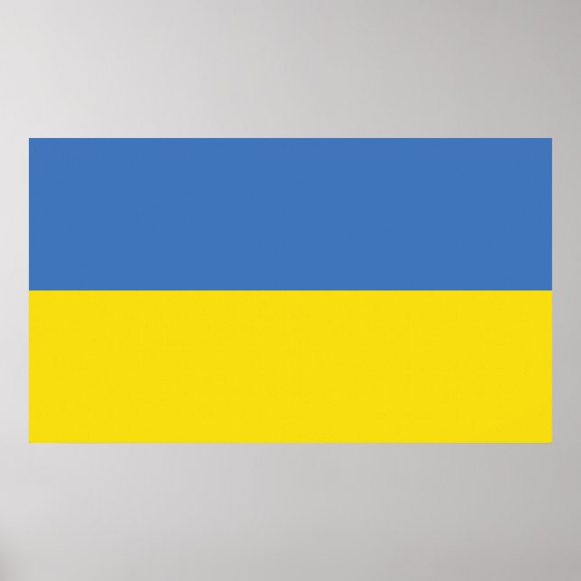 Poster Bandeira da Ucrânia, Ucraniano Слава Україні Slava (Frente)