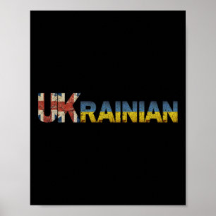 Poster Bandeira da Ucrânia Uk Ucrânia Inglaterra Inglês E