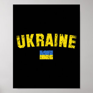 Poster Bandeira da Ucrânia Vintage Homens Mulheres Crianç