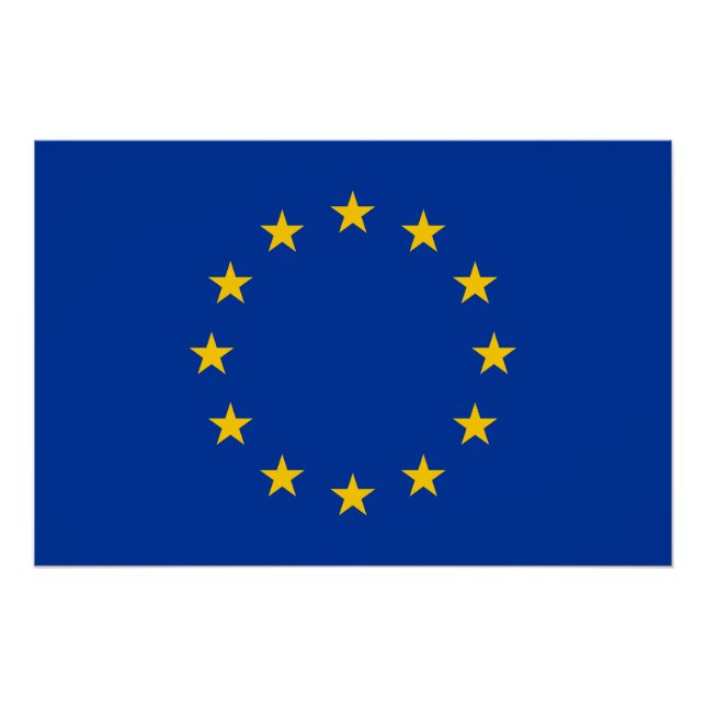 Pôster Bandeira da União Europeia (Frente)