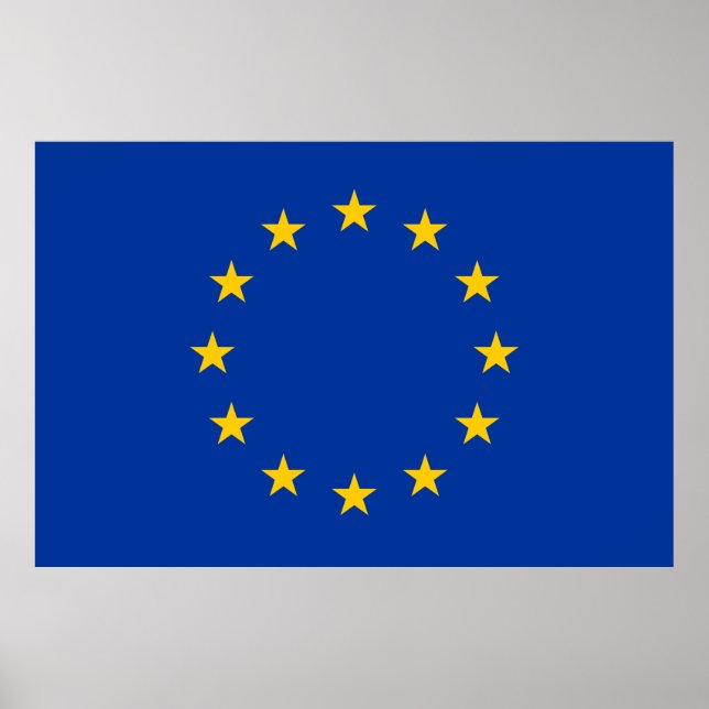 Poster Bandeira da União Europeia (UE) (Europa) (Frente)