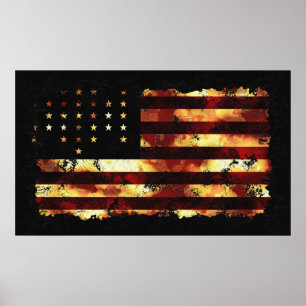 Pôster Bandeira da União, Guerra Civil, Estrelas e Strip