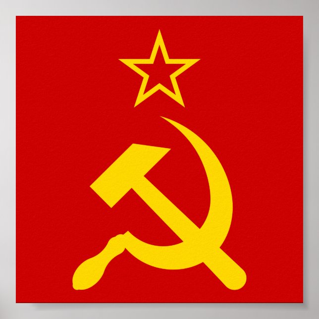 Poster Bandeira da URSS - Bandeira da União Soviética (Frente)