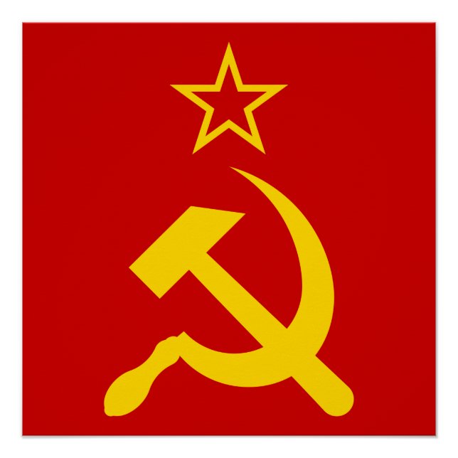 Pôster Bandeira da URSS - Bandeira da União Soviética (Frente)