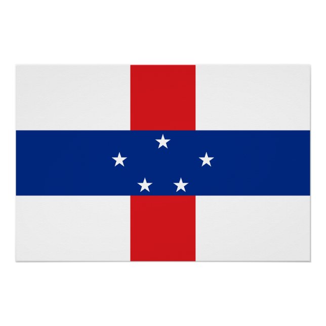 Pôster Bandeira das Antilhas Holandesas (Frente)