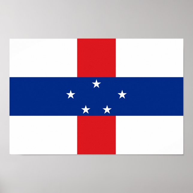Poster Bandeira das Antilhas Neerlandesas (Frente)