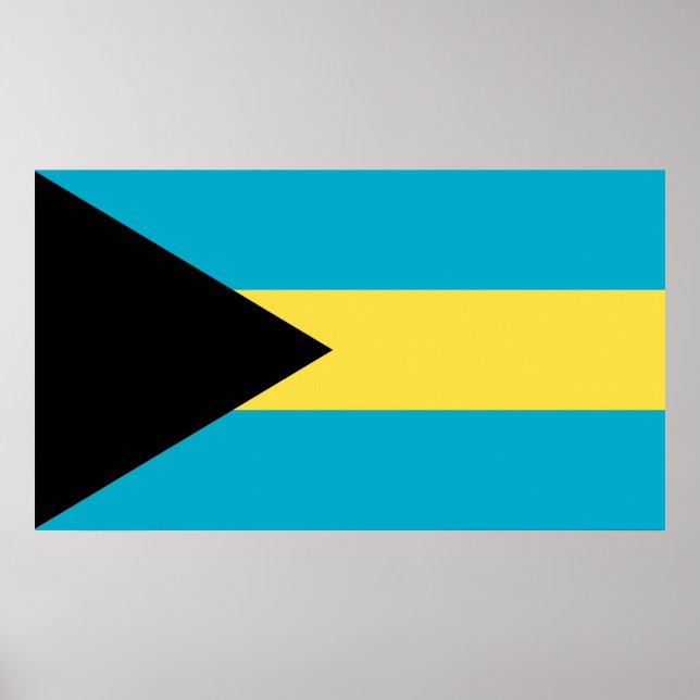 Pôster Bandeira das Bahamas (Frente)