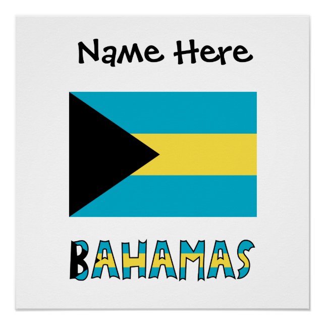 Pôster Bandeira das Bahamas (Frente)