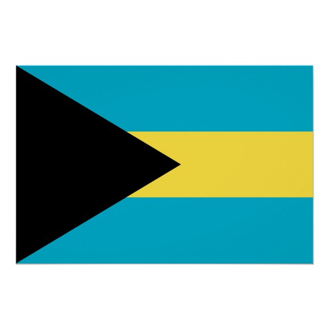 Pôster Bandeira das Bahamas (Frente)