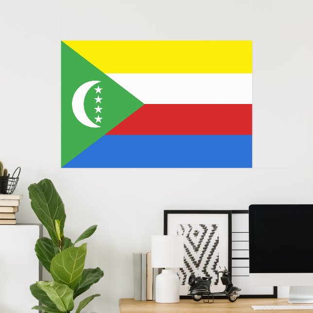 Poster Bandeira das Comores (Escritório em casa)
