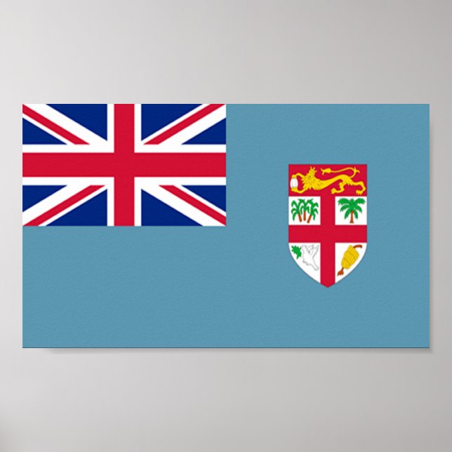 Poster Bandeira das Fiji (Frente)