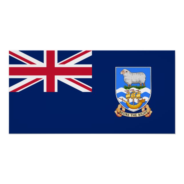 Pôster Bandeira das Ilhas Falkland (Frente)
