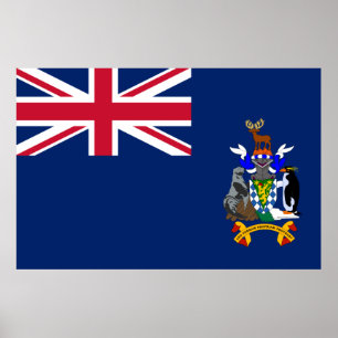 Poster Bandeira das Ilhas Geórgia do Sul e Sandwich do Su