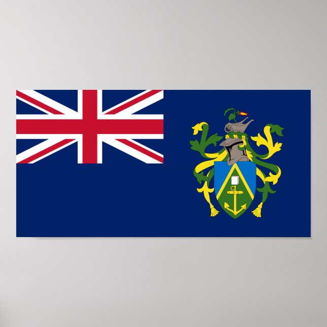Poster Bandeira das Ilhas Pitcairn (Frente)