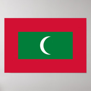 Poster Bandeira das Maldivas