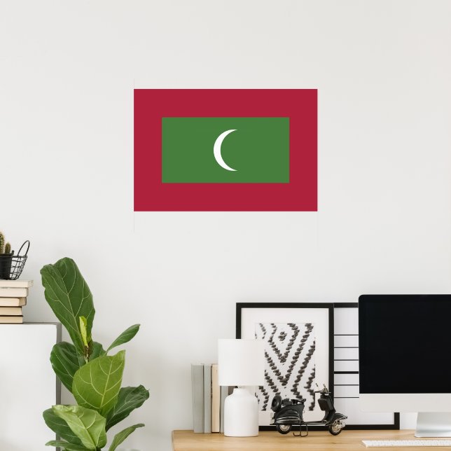 Poster bandeira das Maldivas (Escritório em casa)