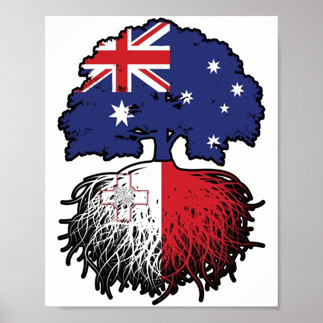 Poster Bandeira das Raízes da Árvore Austraustraliana mal (Frente)