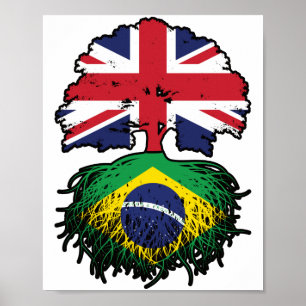 Poster Bandeira das Raízes da Árvore Britânica