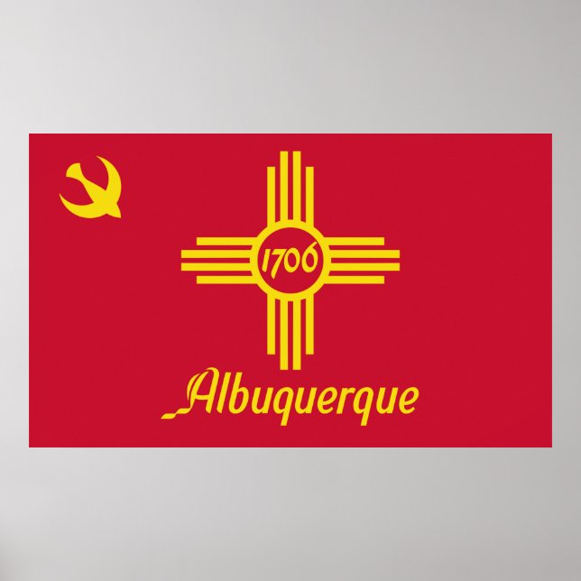 Poster Bandeira de Albuquerque (Novo México) (Frente)