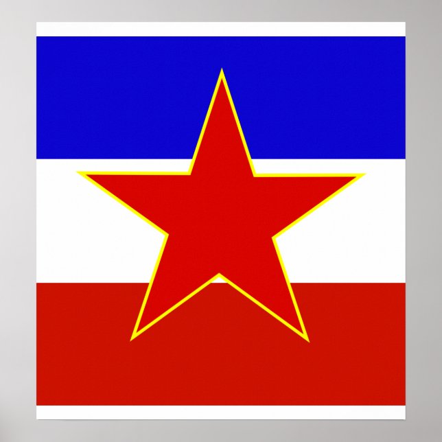 Pôster Bandeira de alta qualidade da Jugoslávia (Frente)