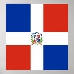 Poster Bandeira de alta qualidade da República Dominican