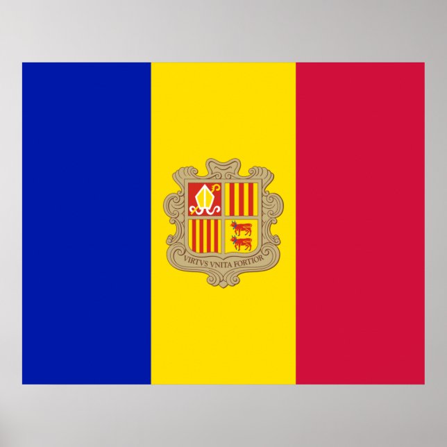 Poster Bandeira de Andorra (Frente)