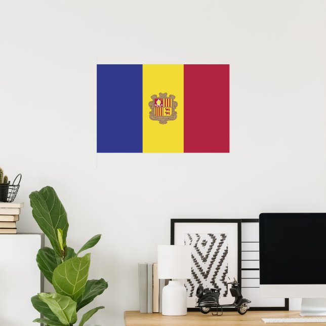 Poster Bandeira de Andorra (Escritório em casa)