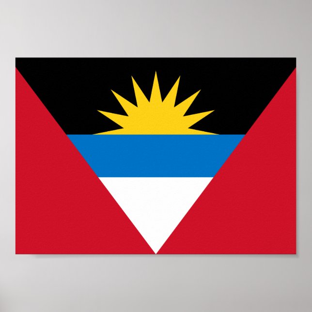 Poster Bandeira de Antígua e Barbuda (Frente)