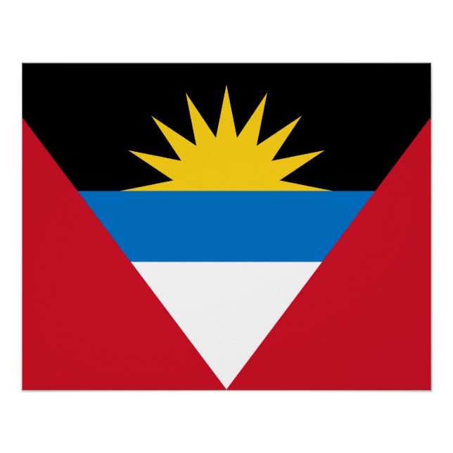 Pôster Bandeira de Antígua e Barbuda Patriótica (Frente)
