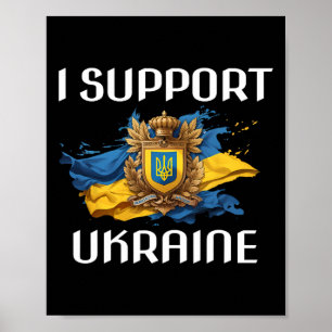 Poster Bandeira de Apoio à Ucrânia e Símbolo do Povo Ucra