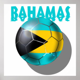 Poster Bandeira de Bahamas - bandeira das caraíbas de