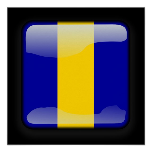 Pôster Bandeira de Barbados (Frente)