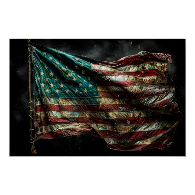 Pôster Bandeira de Batalha Americana (Frente)