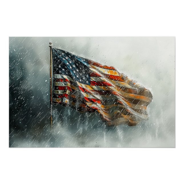 Pôster Bandeira de Batalha Americana (Frente)