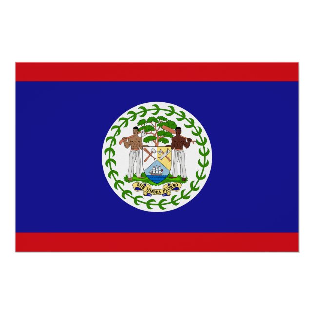 Pôster Bandeira de Belize (Frente)