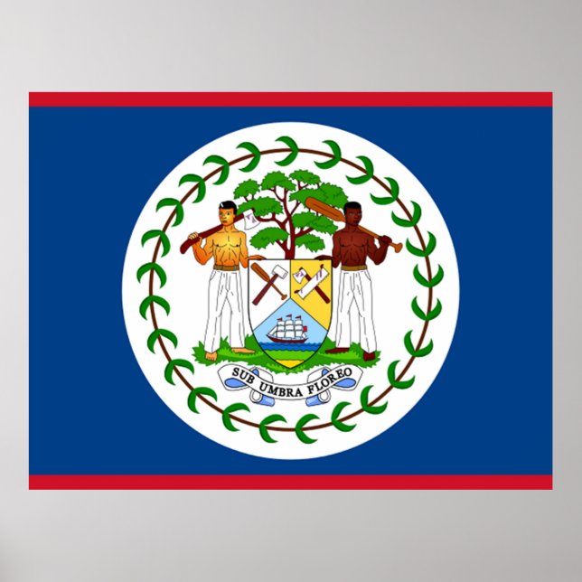 Poster Bandeira de Belize (Frente)