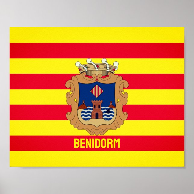 Poster Bandeira de Benidorm - Comunidad Valenciana (ESP) (Frente)