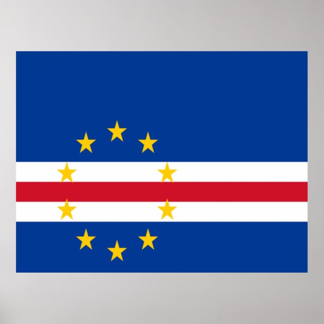 Poster Bandeira de Cabo Verde (Frente)